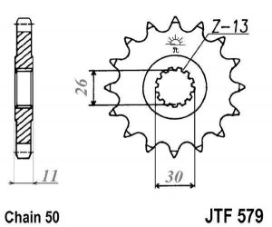 Řetězové kolečko JT JTF 579-18 18 zubů, 530